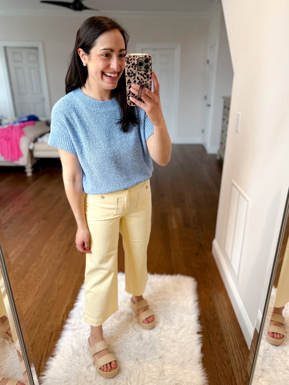 LOFT Palmer Yellow Cropped Pants